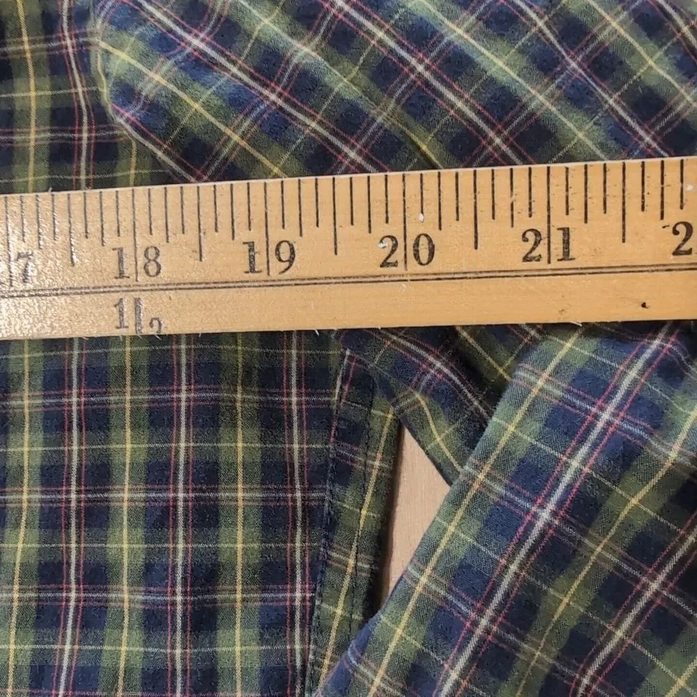 J.Crew - Men's‎ M Slim Fit Green/Multi Plaid Cotton Stretch Shirt